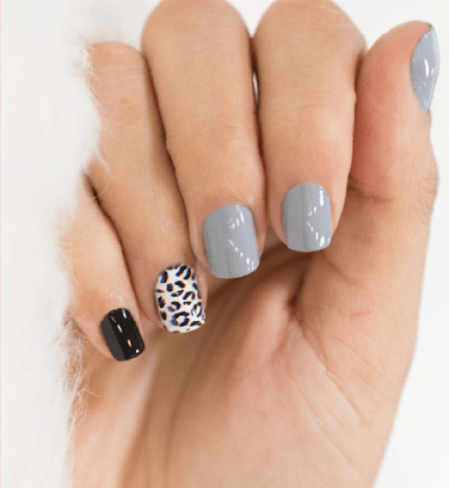 super wow uñas tradicionales gris